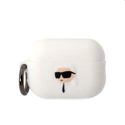 Karl Lagerfeld 3D Logo NFT Karl Head silicone case for Apple AirPods Pro 2, white, vystavený, záruka 21 mesiacov