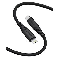 Swissten dátový kábel silikónový USB-C / lightning, 1,5 m, čierny